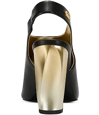 Donna Karan Brietta Leather Slingback Peep Toe Shooties