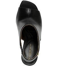 Donna Karan Brietta Leather Slingback Peep Toe Shooties