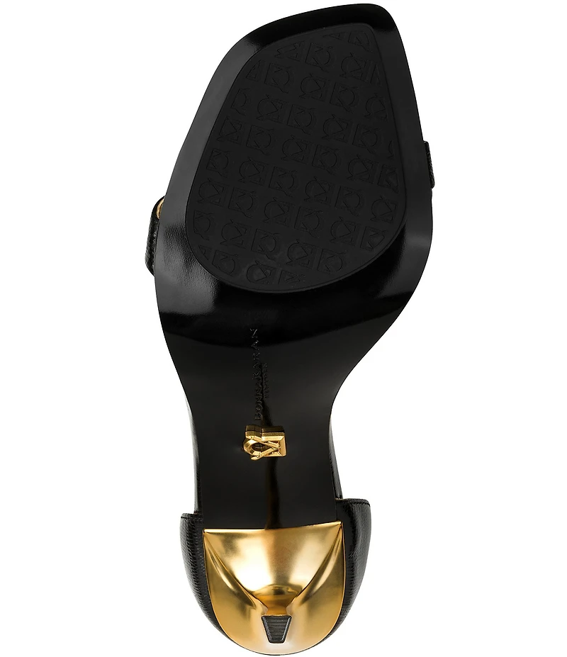 Donna Karan Brindel Chain Belt Hardware Ankle Strap High Heel Dress Sandals