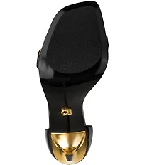 Donna Karan Brindel Chain Belt Hardware Ankle Strap High Heel Dress Sandals