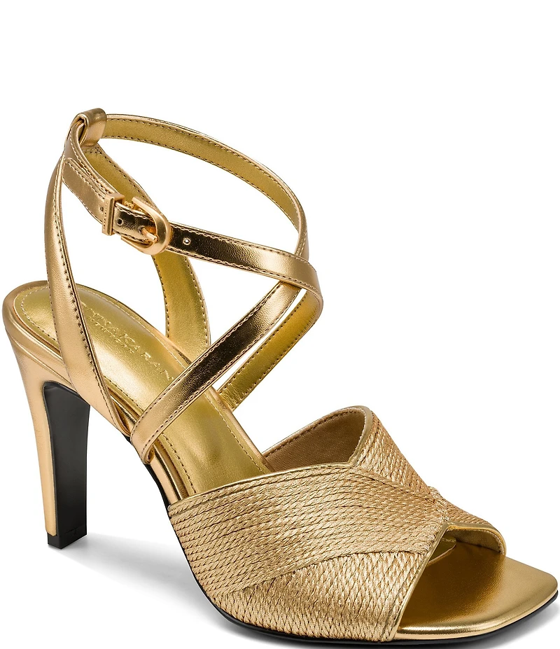 Donna Karan Brooks Strappy Metallic Sandals