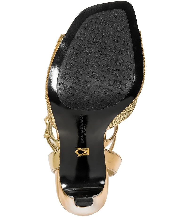 Donna Karan Brooks Strappy Metallic Sandals