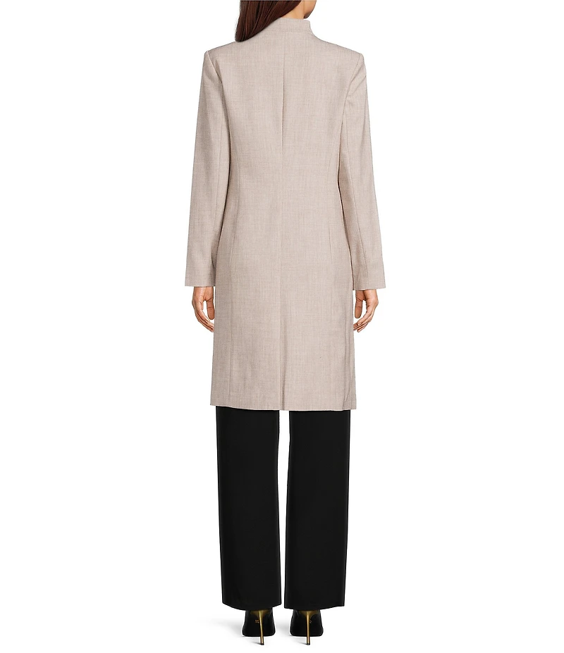Donna Karan Button Sleeve Open Front Topper Jacket