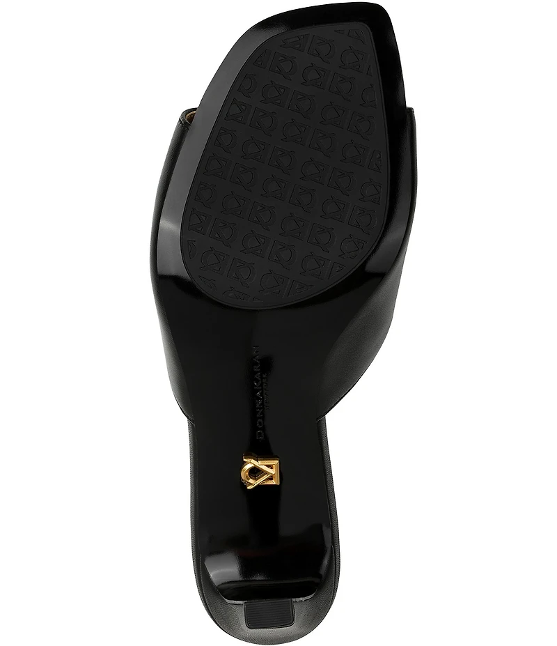 Donna Karan Byrony Leather Logo Ornament Dress Slide Sandals