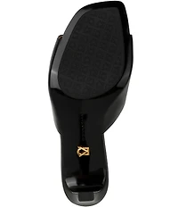 Donna Karan Byrony Leather Logo Ornament Dress Slide Sandals