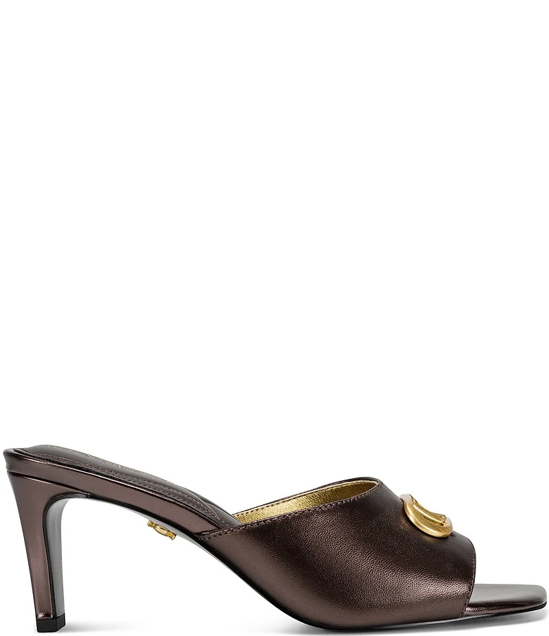 Donna Karan Byrony Logo Ornament Dress Slide Sandals