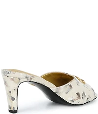 Donna Karan Byrony Metallic Leopard Print Slide Dress Sandals