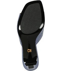 Donna Karan Byrony Mid Croco Print Logo Hardware Dress Slide Sandals