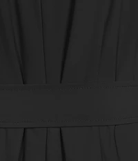 Donna Karan Cap Sleeve A-Line Self-Tie Midi Dress