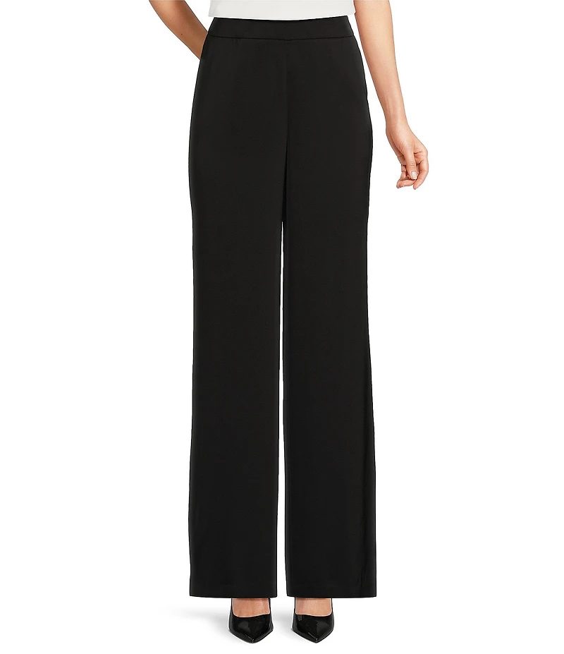 Donna Karan Charmeuse High Waist Wide Leg Pants