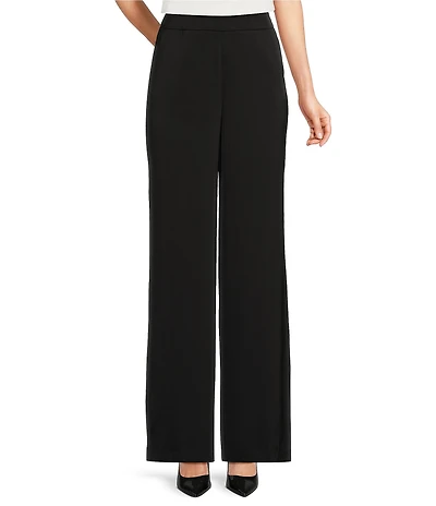 Donna Karan Charmeuse High Waist Wide Leg Pants