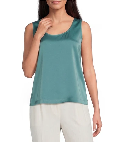Donna Karan Charmeuse Scoop Neck Sleeveless Cami