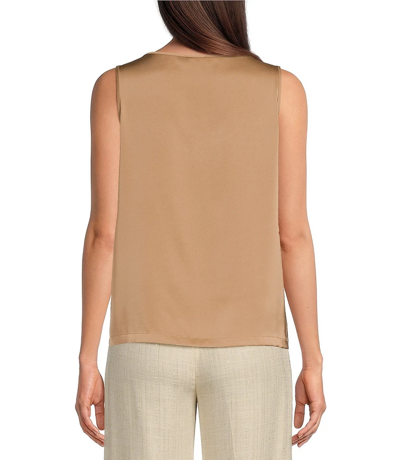 Donna Karan Charmeuse Scoop Neck Sleeveless Layering Fitted Cami