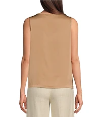 Donna Karan Charmeuse Scoop Neck Sleeveless Layering Fitted Cami