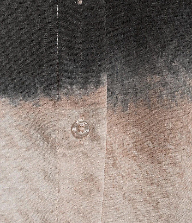 Donna Karan Charmeuse Stripe Point Collar Sleeveless Pointy Hem Button Front Blouse