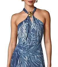 Donna Karan Chiffon Halter Neck Midi Dress