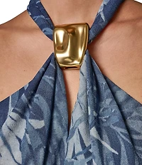 Donna Karan Chiffon Halter Neck Midi Dress