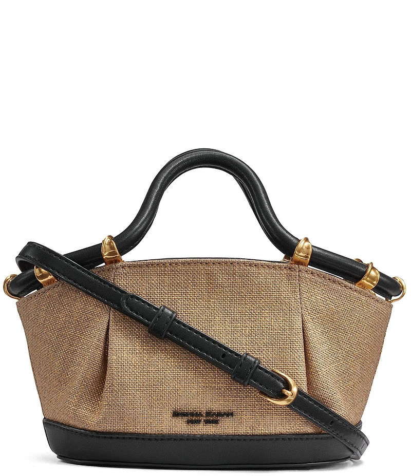 Donna Karan Chiffon Canvas Contrast Trim Crossbody Bag