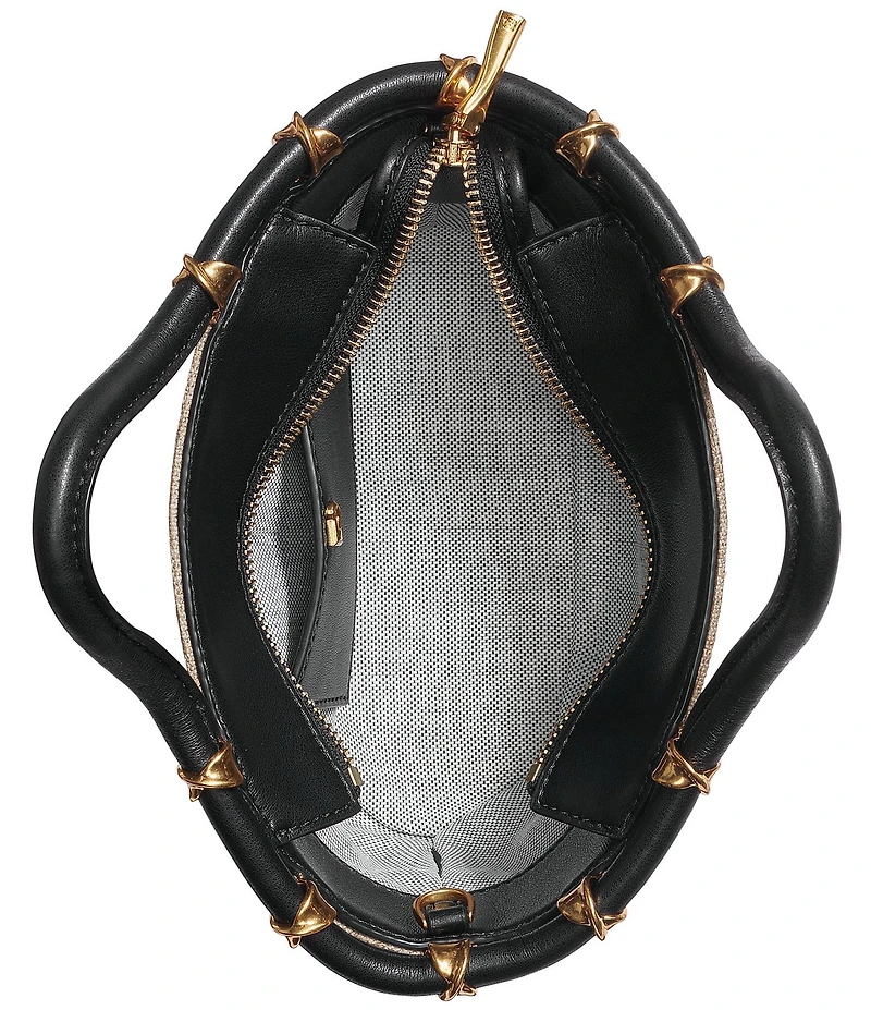 Donna Karan Chiffon Canvas Contrast Trim Crossbody Bag
