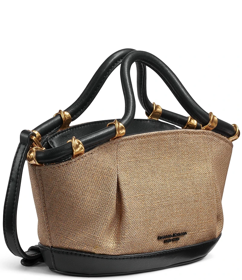 Donna Karan Chiffon Canvas Contrast Trim Crossbody Bag