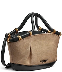 Donna Karan Chiffon Canvas Contrast Trim Crossbody Bag