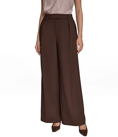 Donna Karan City Bi Stretch High Rise Wide Leg Pants