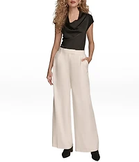 Donna Karan City Bi Stretch High Rise Wide Leg Pants