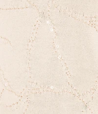 Donna Karan Clear Sequin Embellished Short Sleeve Top