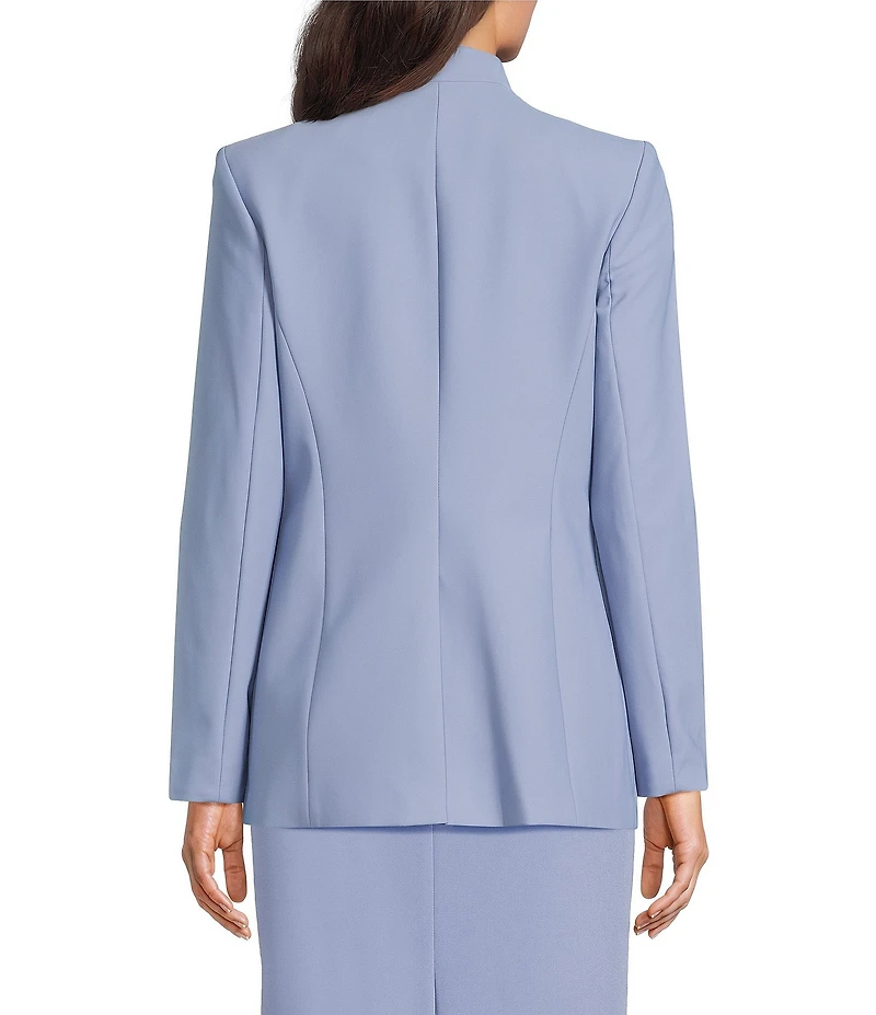 Donna Karan Collarless Button Hardware 1-Button Jacket