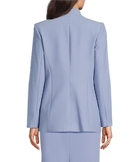 Donna Karan Collarless Button Hardware 1-Button Jacket