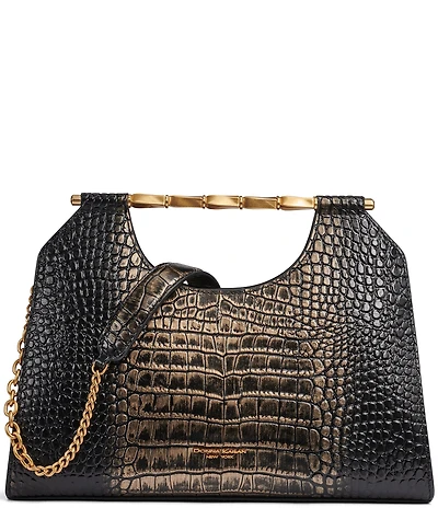 Donna Karan Commack Metallic Crocodile Satchel Bag