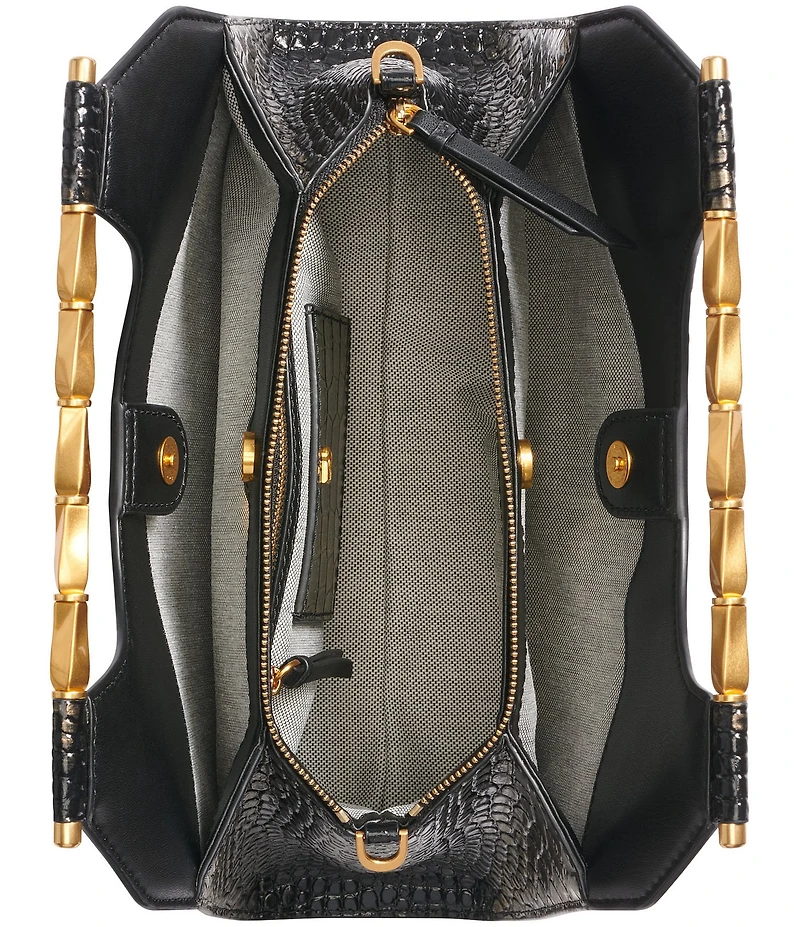 Donna Karan Commack Metallic Crocodile Satchel Bag
