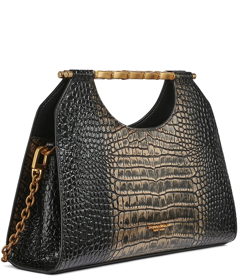 Donna Karan Commack Metallic Crocodile Satchel Bag