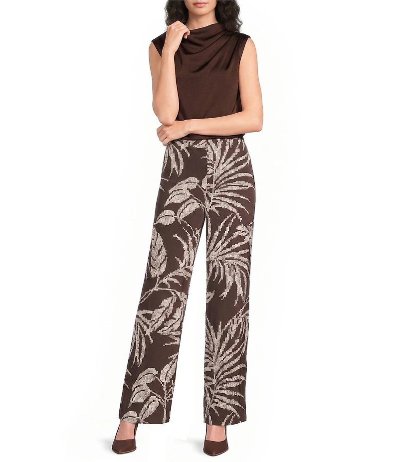 Donna Karan Coordinating Cotton Sateen High-Rise Wide Leg Pants