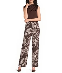 Donna Karan Coordinating Cotton Sateen High-Rise Wide Leg Pants
