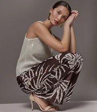 Donna Karan Coordinating Cotton Sateen High-Rise Wide Leg Pants