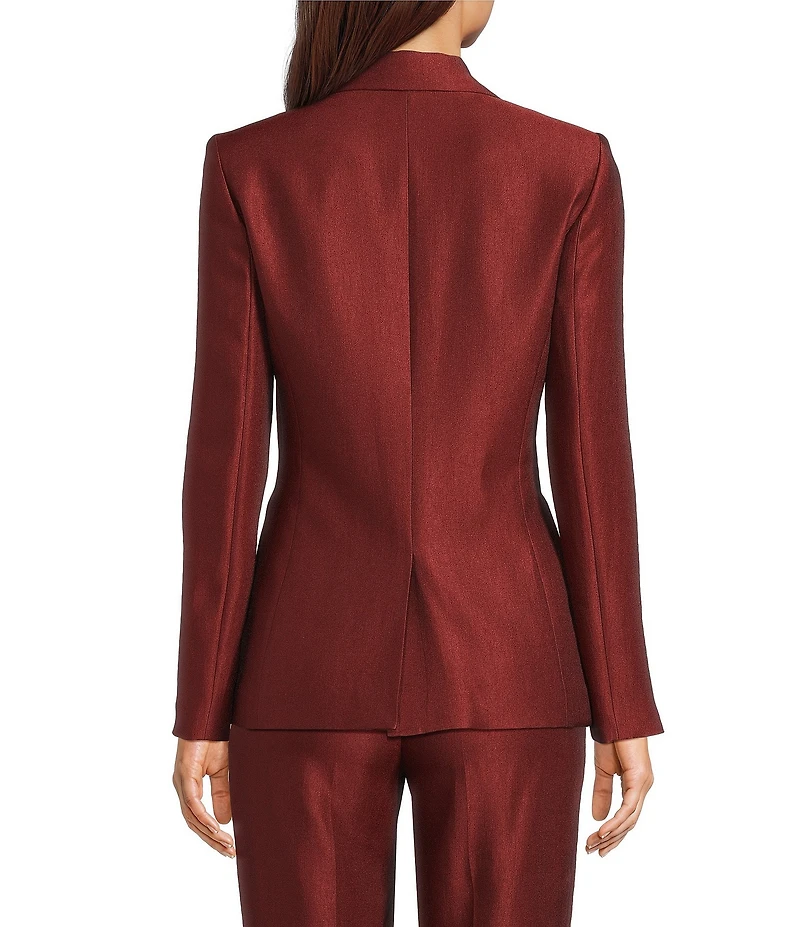 Donna Karan Coordinating Liquid Shine Notch Lapel One Button Jacket