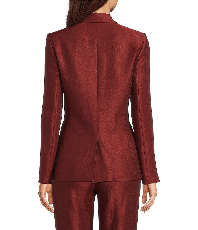 Donna Karan Coordinating Liquid Shine Notch Lapel One Button Jacket
