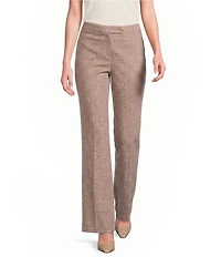 Donna Karan Coordinating Melange Basket Weave Mid Rise Straight Leg Pants