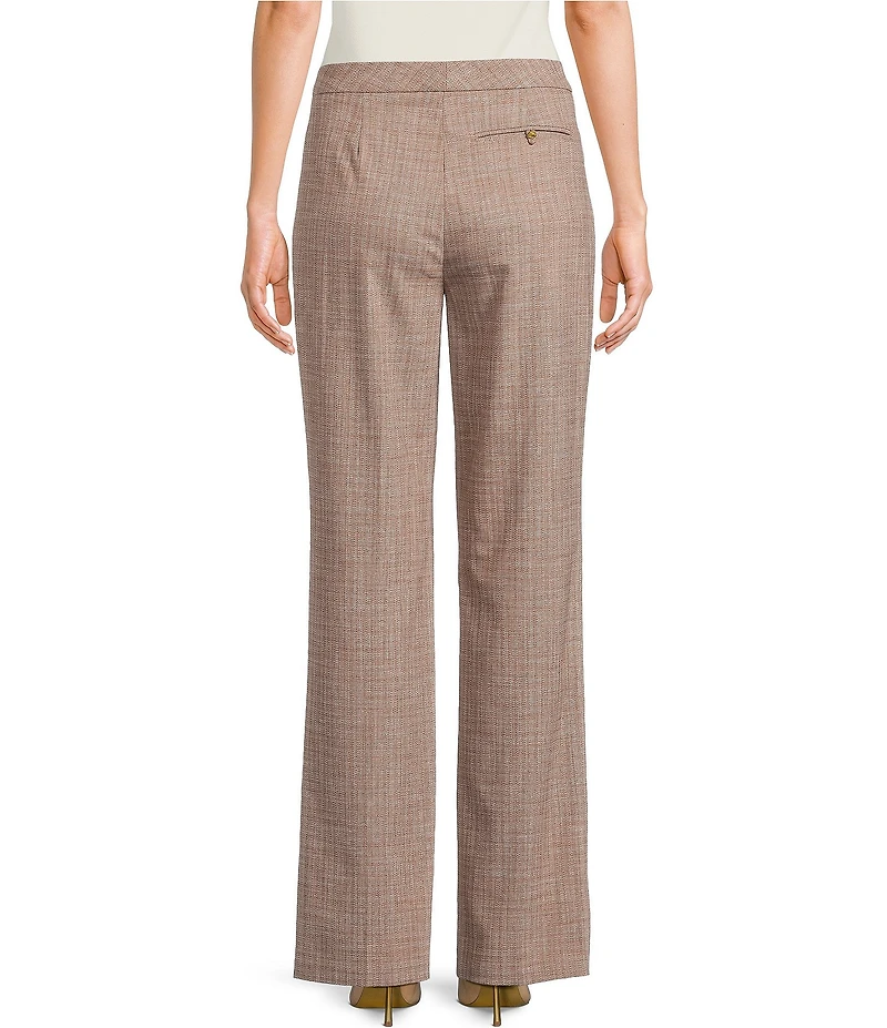 Donna Karan Coordinating Melange Basket Weave Mid Rise Straight Leg Pants
