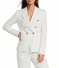 Donna Karan Coordinating Pinstripe Double Breasted Notch Lapel Blazer