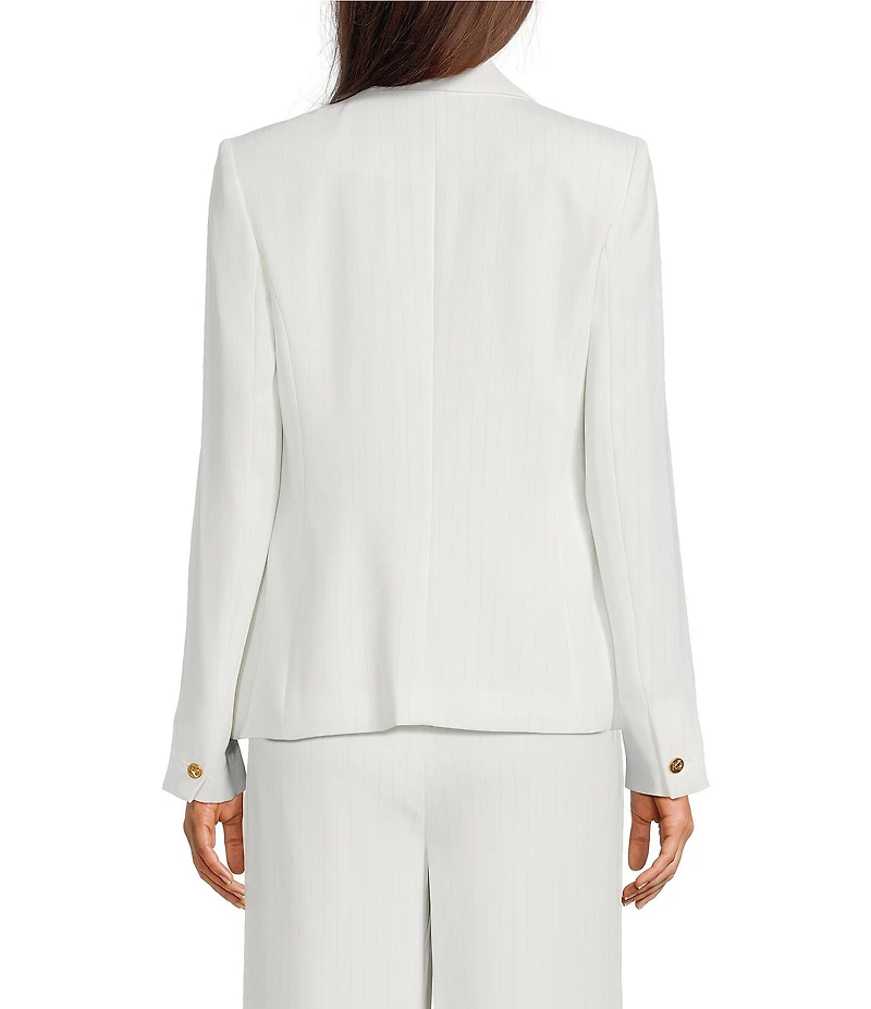 Donna Karan Coordinating Pinstripe Double Breasted Notch Lapel Blazer