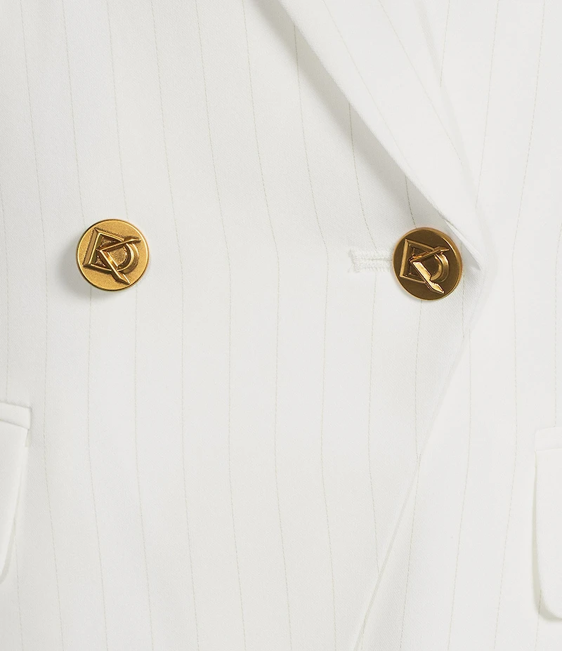 Donna Karan Coordinating Pinstripe Double Breasted Notch Lapel Blazer