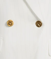 Donna Karan Coordinating Pinstripe Double Breasted Notch Lapel Blazer