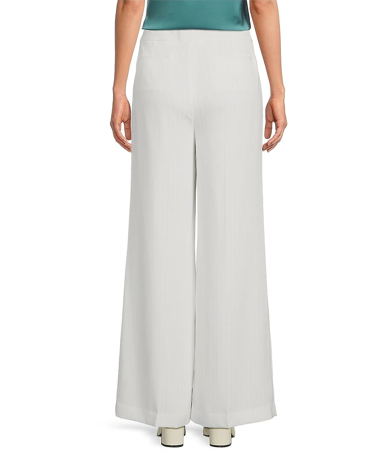Donna Karan Coordinating Pinstripe Mid-Rise Wide Leg Pants