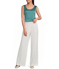 Donna Karan Coordinating Pinstripe Mid-Rise Wide Leg Pants