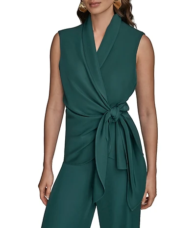 Donna Karan Coordinating Shawl Collar Wrap Vest