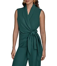 Donna Karan Coordinating Shawl Collar Wrap Vest
