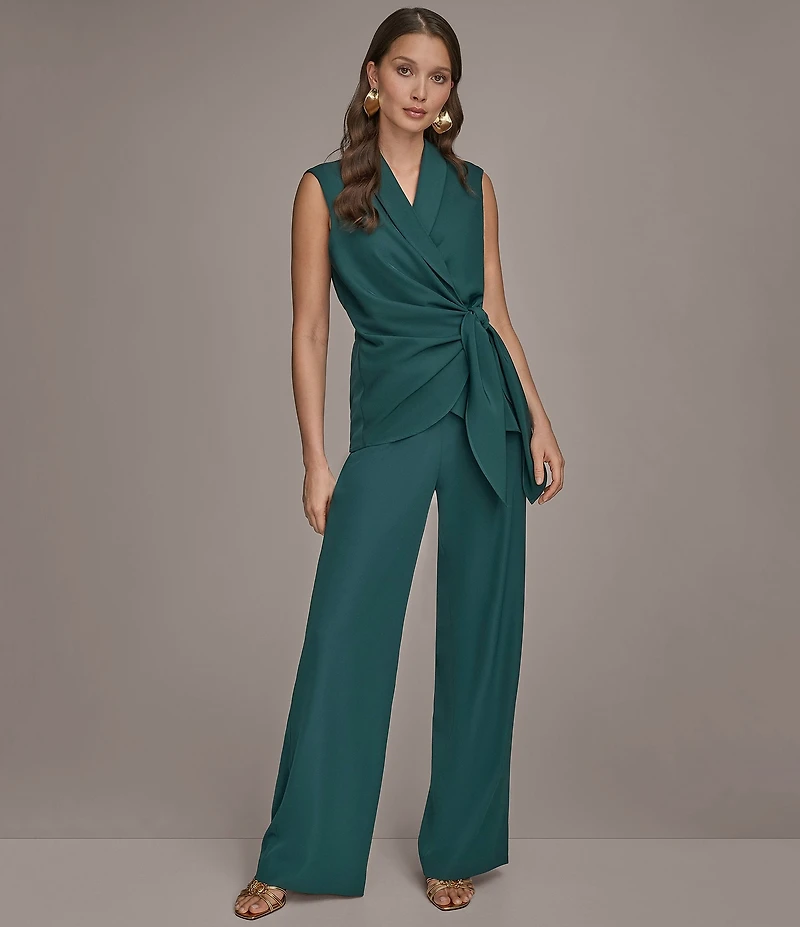 Donna Karan Coordinating Shawl Collar Wrap Vest