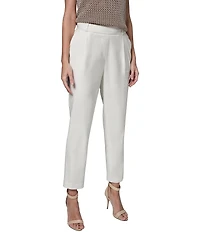 Donna Karan Coordinating Suiting Linen Pleated Straight Leg Ankle Pants